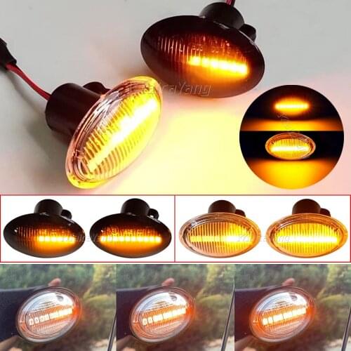 2PCS Side Marker Light Dynamic Turn Signal Sequential Lamp For Fiat 500 Maserati Quattroporte Ford KA Lancia Alfa 4C 2007-on