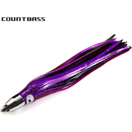 7.8oz Countbass Trolling Fishing Lures Steel Head, Bullet Jet Head with Squid Skirt, Tuna Wahoo Marline Sailfish Kinfish Lures