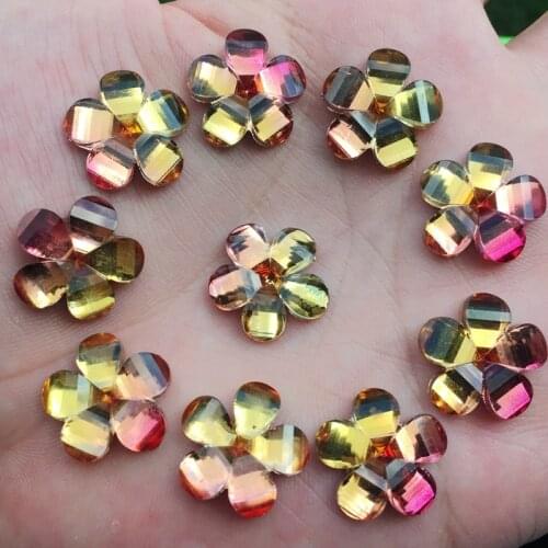 75pcs Flower Flat Back crystal graduated color Charms Beads Jewelry DIY 3D strass wedding Decoration -Y771*5