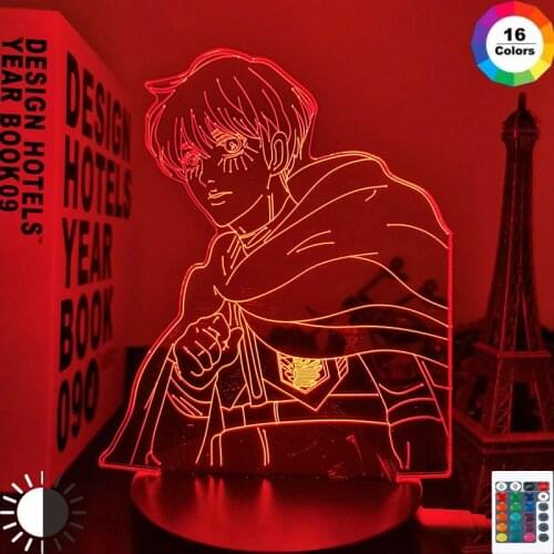 Anime Lamp Attack on Titan 4 Armin Arlert Figure for Bedroom Decor Night Light Kids Birthday Gift Shingeki No Kyojin 3d Light
