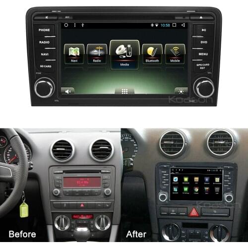 Koason Android Car Multimedia Player Stereo System For Audi A3 A4 TT 7inch GPS Navigation Wifi Bluetooth DVR RDS USB