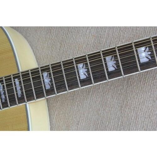 Free shipping custom 43 inch 200 acoustic guitar,folk black guitar, maple plywood body,rosewood fingerboard,12 strings guitar