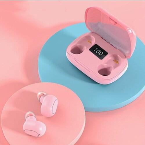 Bluetooth Wireless Earphone Mini Handsfree Music Sport Earbud With Microphone Pink Computer TWS Headset For Apple Phone Girl