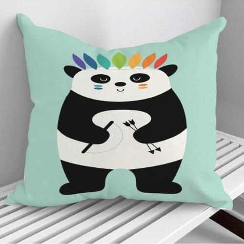 Be Brave Panda Throw Pillows Cushion Cover On Sofa Home Decor 45*45cm 40*40cm Gift Pillowcase Cojines Dropshipping