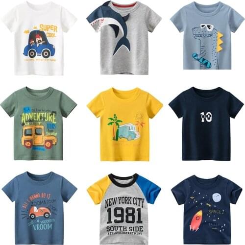 Boys t shirt toddler girl tees car t-shirt girls cotton childrens child kids tops 2020 summer machine print cartoon