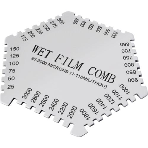 Wet Film Combs 25~3000um Microns Micrometer / 1~118 Mil Dual Scale, Wet Paint Coating Thickness Step Notched Gauge