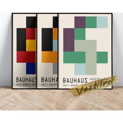 Exhibition Bauhaus Art Prints Poster Gallery Exhibition Retro Nordic Modern Home Decor Canvas Painting Minimalist Wall Stickers