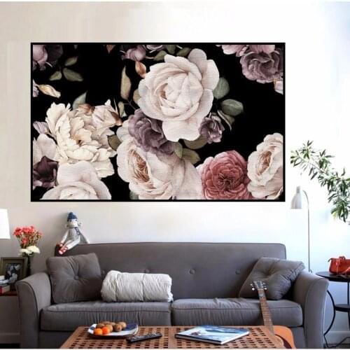 Modern Nordic Rose Floral Canvas Painting Wall Art Posters Prints Paintings Art Wall Pictures for Living Room Home Cuadros Decor