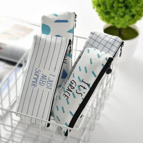 Kawaii Cartoon Cloth Pencil Case Office Student Pencil Cases Kalem Kutusu School Supplies Pen Box Astuccio Scuola Random Pattern