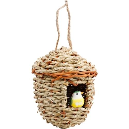Hummingbird House Hand Woven Basket Hummingbird Home Nest Small Birdhouse For Outdoor Hanging Garden Decor