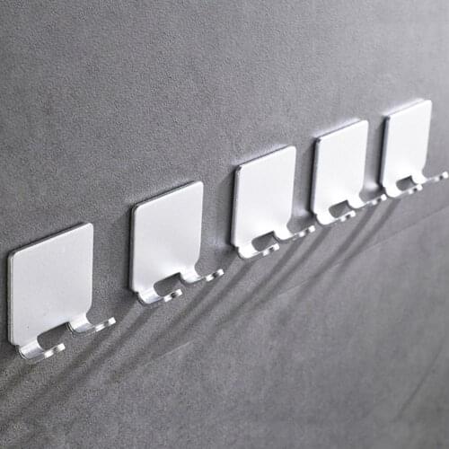 Mini Storage Hook Punch Free Rust-proof Stainless Steel Self-adhesive Wall Hangers Shaver Storage Holder Bathroom Kitchen Hooks