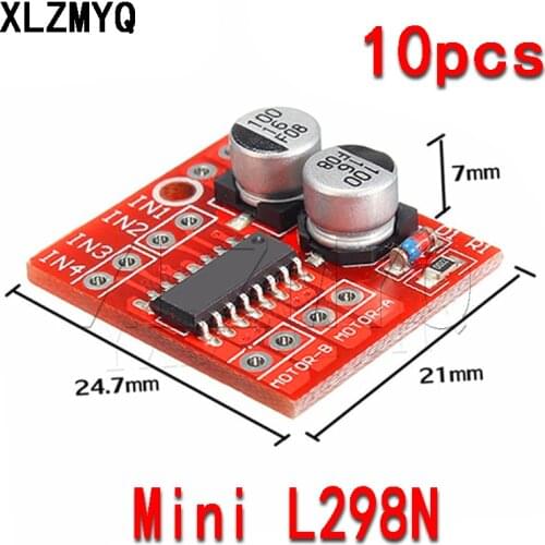 10PCS 298N 1.5A 2-way MX1508 DC Motor Driver Module MINI PWM Speed Dual H-Bridge Stepper Motor L298N Motor Speed Control Board