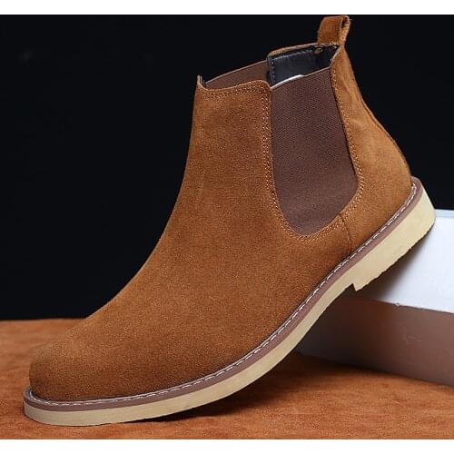 2019 Winter Fashion Leather Men Boots Pointed Toe Business Dress Boots Shoes Men Black Brown Blue Ankle Boots Men