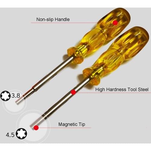 For NES SNES GBA PS4 Game Console Repair Kit Non-slip 3.8MM/4.5MM Screwdriver Hand Tool