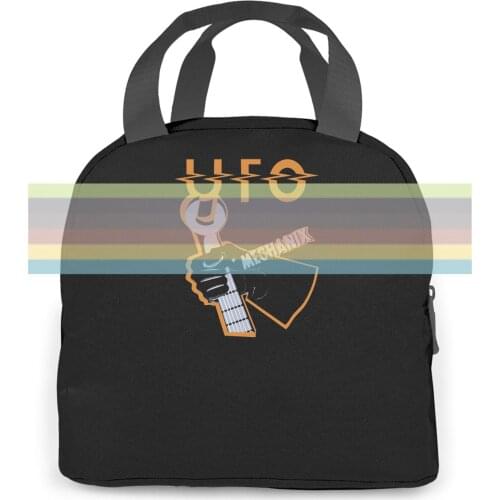 UFO MECHANIX BLACK HARD ROCK MICHAEL SCHENKER GROUP BUDGIE URIAH HEEP for Boy Anime women men Portable insulated lunch bag