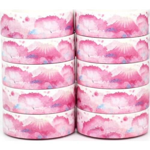 NEW 10pcs/Lot Decorative Cute Pink Mountains Sky Washi Tapes Japanese Bullet Journal Adhesive Masking Tape Papeleria