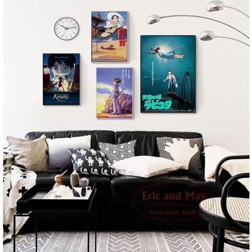 Porco Rosso Up Castle In The Sky Hayao Miyazaki Poster And Print Wall Art Canvas Painting Pictures Living Room Decoration Cuadro