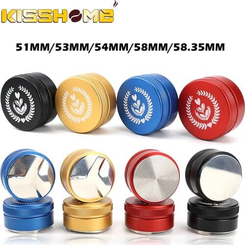 Coffee Distributor,Adujustable Espresso Tamper 304 Stainless Steel Four/Three Angled Slopes Base Barista Coffee Tools Accessorie