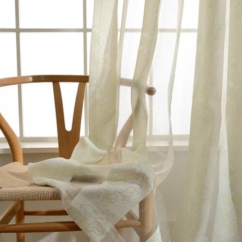 Pastoral Style Modern Minimalist Window Screen Jacquard Imitation Stitching Spot Customization Curtains for Living Room Bedroom