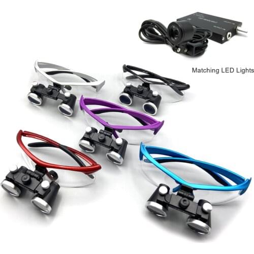 Dental loupes Surgical Magnifier 2.5X/3.5X Magnification Binocular magnifying glass with led lights Medical