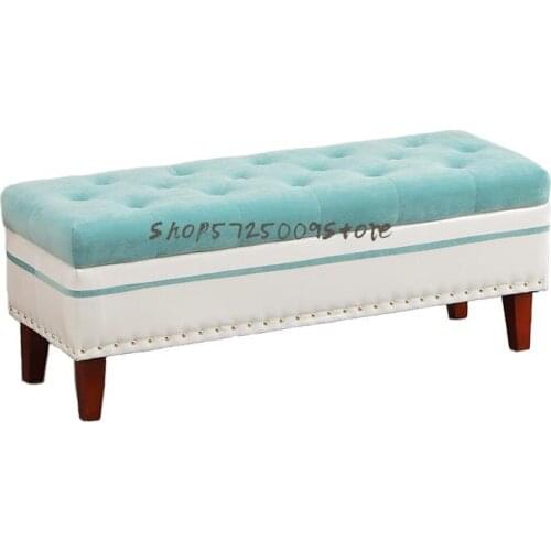 Clothing store sofa rest stool cloakroom fabric storage storage shoe changing stool solid wood bedroom bed end stool