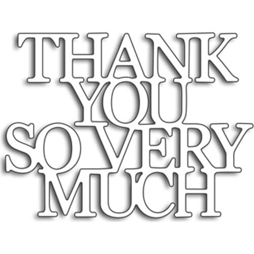 Word "THANK YOU SO VERY MUCH" Metal Cutting Dies Stencils for DIY Scrapbooking Paper Cards Craft Making Decoration