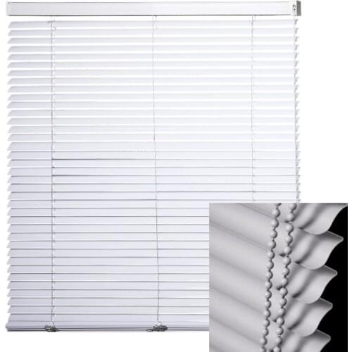 Blackout PVC Venetian Blinds Waterproof Shutters Window Horizontal Shades S Shape Slat (Easy Pull Chain Control) Customized Size