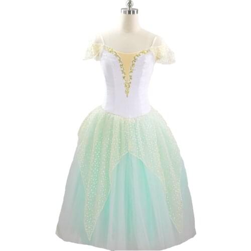 Green Fairy Professional Ballet Tutus Adult Performance Stage Romantic Tutu Girls Dance Costumes Ballet Clothes Women
