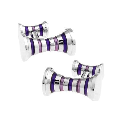 C-MAN Luxury shirt Purple stripes cufflink for mens Brand cuff buttons cuff links High Quality abotoaduras Jewelry