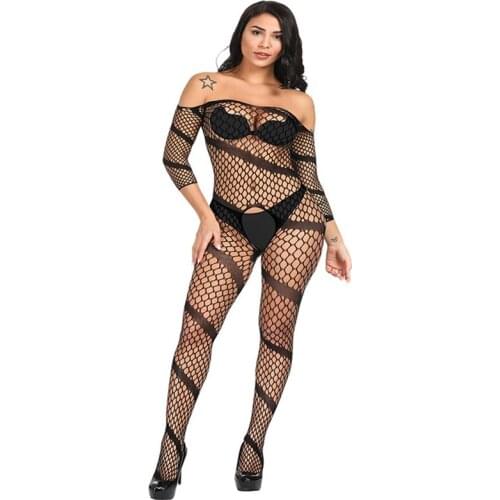 Women Sexy Fishnet Lingerie Underwear Catsuit product Teddies erotic Catsuit cosplay slutty clothes plus size clothing