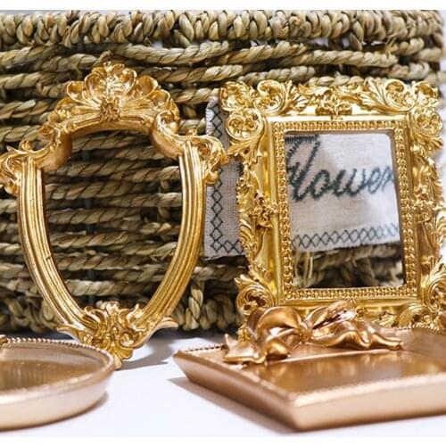 Golden Retro Photo Frame Nail Art Jewelry Decoration Home Decoration Photography Background Shooting Photo Props