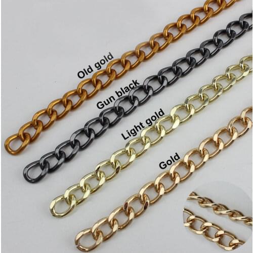 10M/lot 10mm 6 colors high quality chain for making bolsas handbag strap bag parts bag metal handles and shoulder straps chains