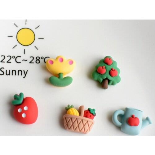15pcs Cartoon Fruit Flatback Resin Cabochon Kawaii Flat back Cabochons Kids Hair Bows Accessories DIY Embellishments Decor