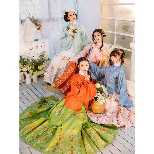 2021 hanfu chinese style ancient ming costume traditional folk dance stage performance hanfu retro women princess fairy clothes