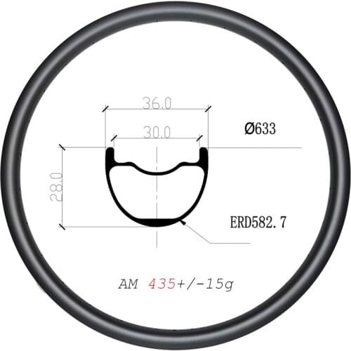 29er 435g MTB AM 36mm wide clincher tubeless disc mountain bike carbon rims 28mm deep 30mm inner 24H 28H 32H 36H UD matte glossy
