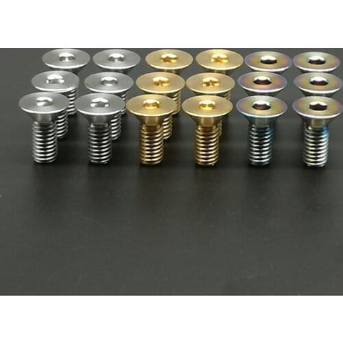 6Pcs M6x15mm Titanium Ti Bolt Screw Countersunk Bolt Allen Screw for Bike Hex Headset