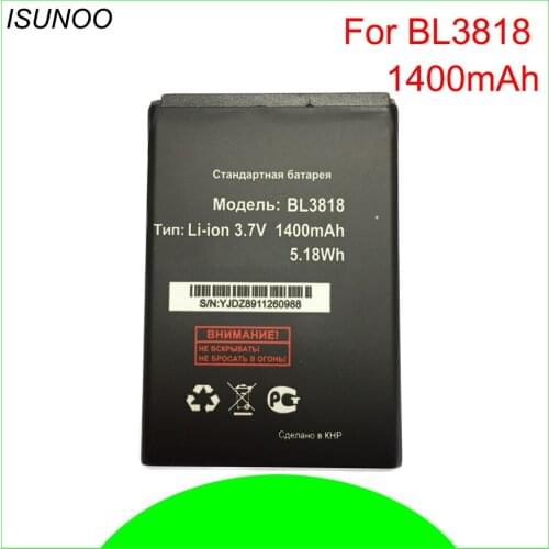 ISUNOO 10pcs/lot 1400mah BL3818 Battery For FLY IQ4418 ERA Style 4 Accumulator for Micromax S308 Battery Replacement