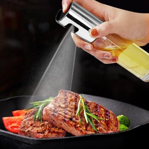 Outdoor Picnic Barbeque Grill Accessories Olive Oil Dispenser Push-type Spray Oil Bottle Portable Convenient Glass Bottle
