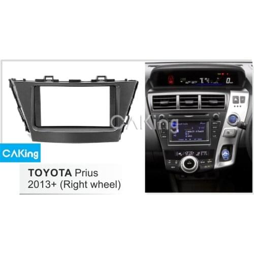 Car Fascia Radio Panel for TOYOTA PRIUS 2013+ (Right Wheel) Dash Kit Install Console Facia Plate Bezel Adapter Stereo Cover Trim