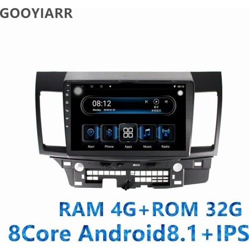 IPS Car GPS radio 8Core 4G+32G Android8.1 Multimedia Player for Mitsubishi Lancer 2007-2018 with radio BT stereo FM WIFI