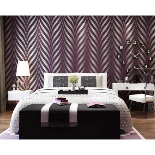 Beibehang papel de parede Modern simple wave stripes bedroom living room video wall thickening wallpaper papier peint