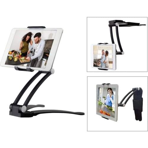 Tablet Holder 360 Degrees Rotating Bracket for Ipad pro Wall Mounted Table Top Standing Tablet Stand for Kitchen