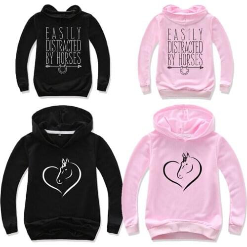 Children Clothing Horse Baby Hoodies Sweater Cartoon Sweatshirts Girls Long Sleeve Boys Tops Kids Funny Clothes Hooded T Shirt