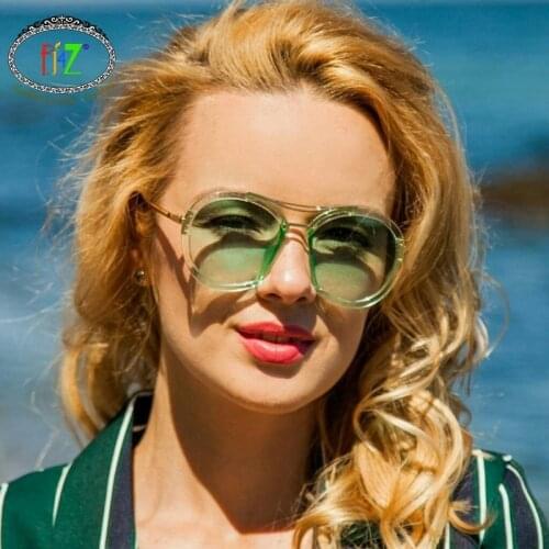 F.J4Z New Stunning Design Mens Sunglasses Fashion Round Trimming Gradient Lenses Womens Eyewear Unisex Shades UV400