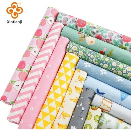 50*50cm/pcs Spring School Season Print Floral Cotton Patchwork Sewing Fabric Handmade Materials For Childrens Manual Lesson