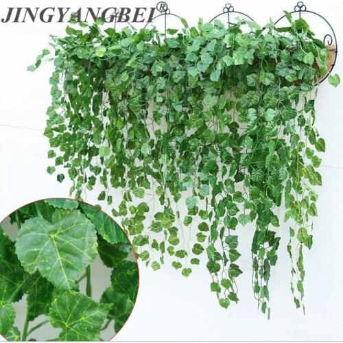 Artificial Ivy Flower Garland Vine Fake Scindapsus Hanging Plants for Home Garden Decor 2pcs/lot