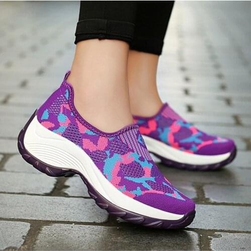 Women Shoes Thick Bottom Woman Sneakers Summer Multicolor Rocking Shoes Hollow Increased Flying Weaving Breathable Casual Shoes