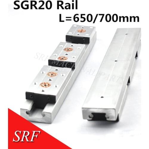 Square type roller linear guide rail SGR20 roller slide rail L=700mm+1pcs SGR20 wheel slide block
