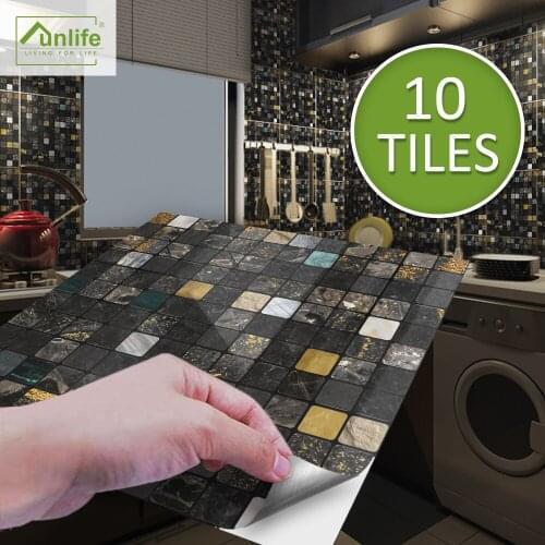15X15Cm / 20X20Cm Mosaic Tile Sticker Self-Ahesive PVC Wallpaper Waterproof Wall Stickers for Bathroom Kitchen Camper Home Decor