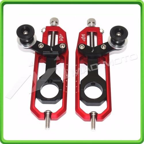 Motorcycle Chain Tensioner Adjuster with spool fit for Suzuki GSXR 600 GSX-R 750 2006 2007 2008 2009 2010 Red & Black